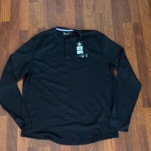 Under Armour Men's Black Henley Long Sleeve Tee